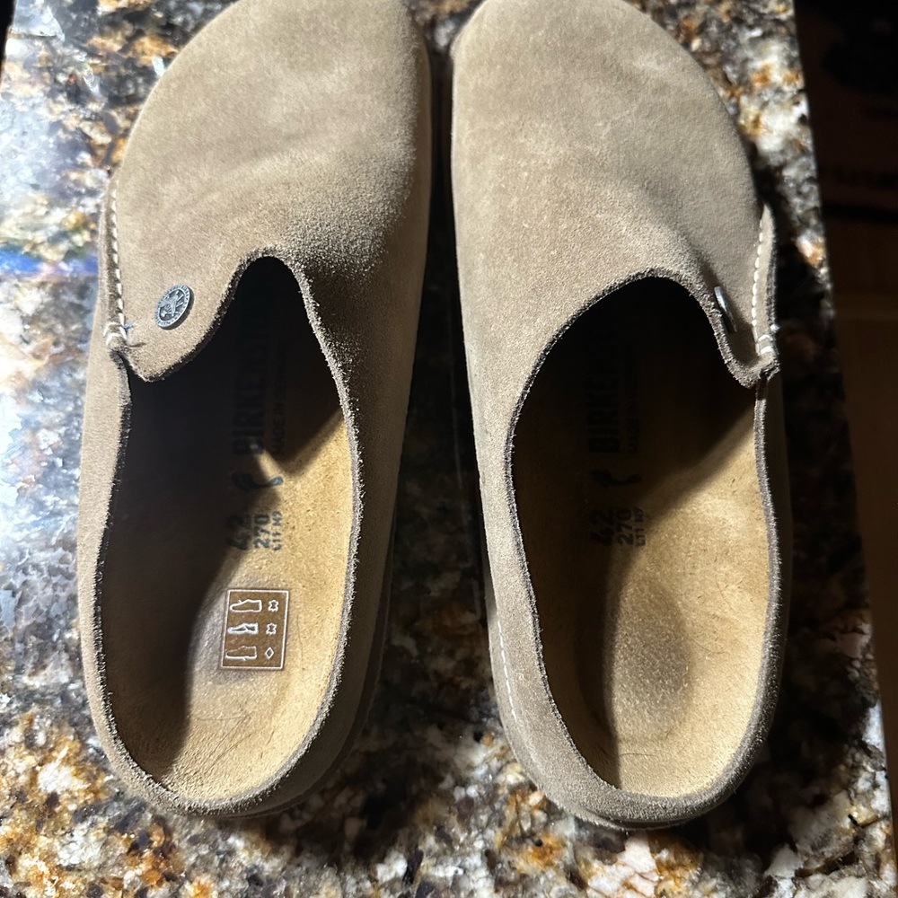 Birkenstock Tan Suede Clogs